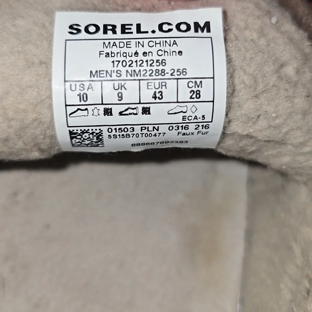Sorel Men's Dude Moc Size 10, Brown and Gray Loafers - Picture 6 of 7